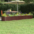 Vidaxl plantenbak 332x40x36 cm gegalvaniseerd staal bruin