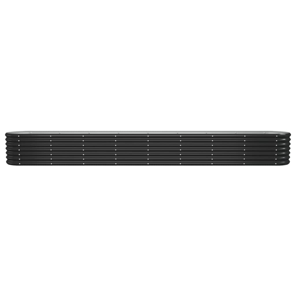Vidaxl plantenbak 332x40x36 cm gegalvaniseerd staal antracietkleurig