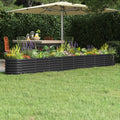 Vidaxl plantenbak 332x40x36 cm gegalvaniseerd staal antracietkleurig