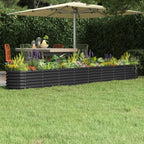 Vidaxl plantenbak 332x40x36 cm gegalvaniseerd staal antracietkleurig