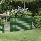Vidaxl plantenbak 114x40x68 cm gegalvaniseerd staal groen