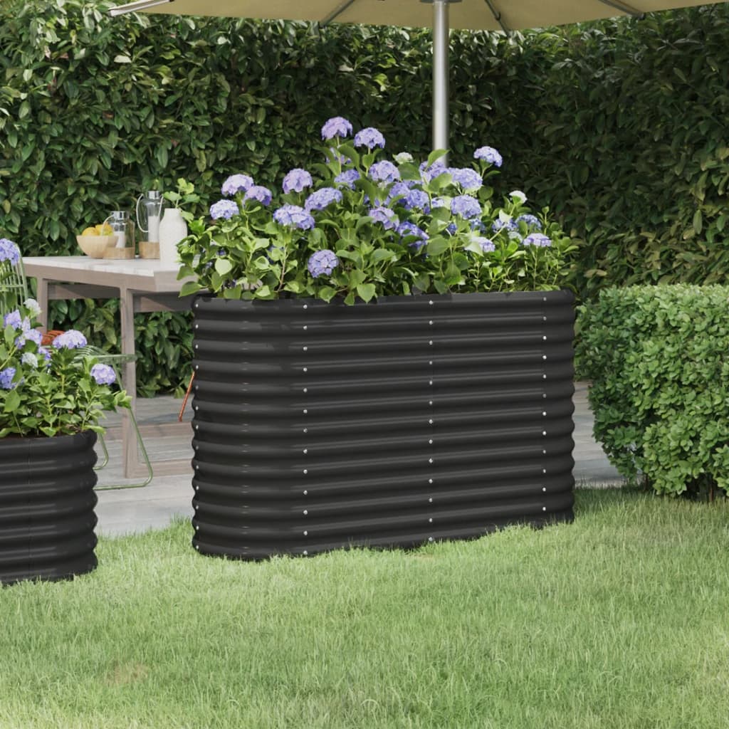 Vidaxl plantenbak 114x40x68 cm gegalvaniseerd staal antracietkleurig