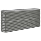 Vidaxl plantenbak 152x40x68 cm gegalvaniseerd staal grijs