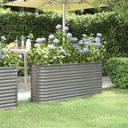 Vidaxl plantenbak 152x40x68 cm gegalvaniseerd staal grijs