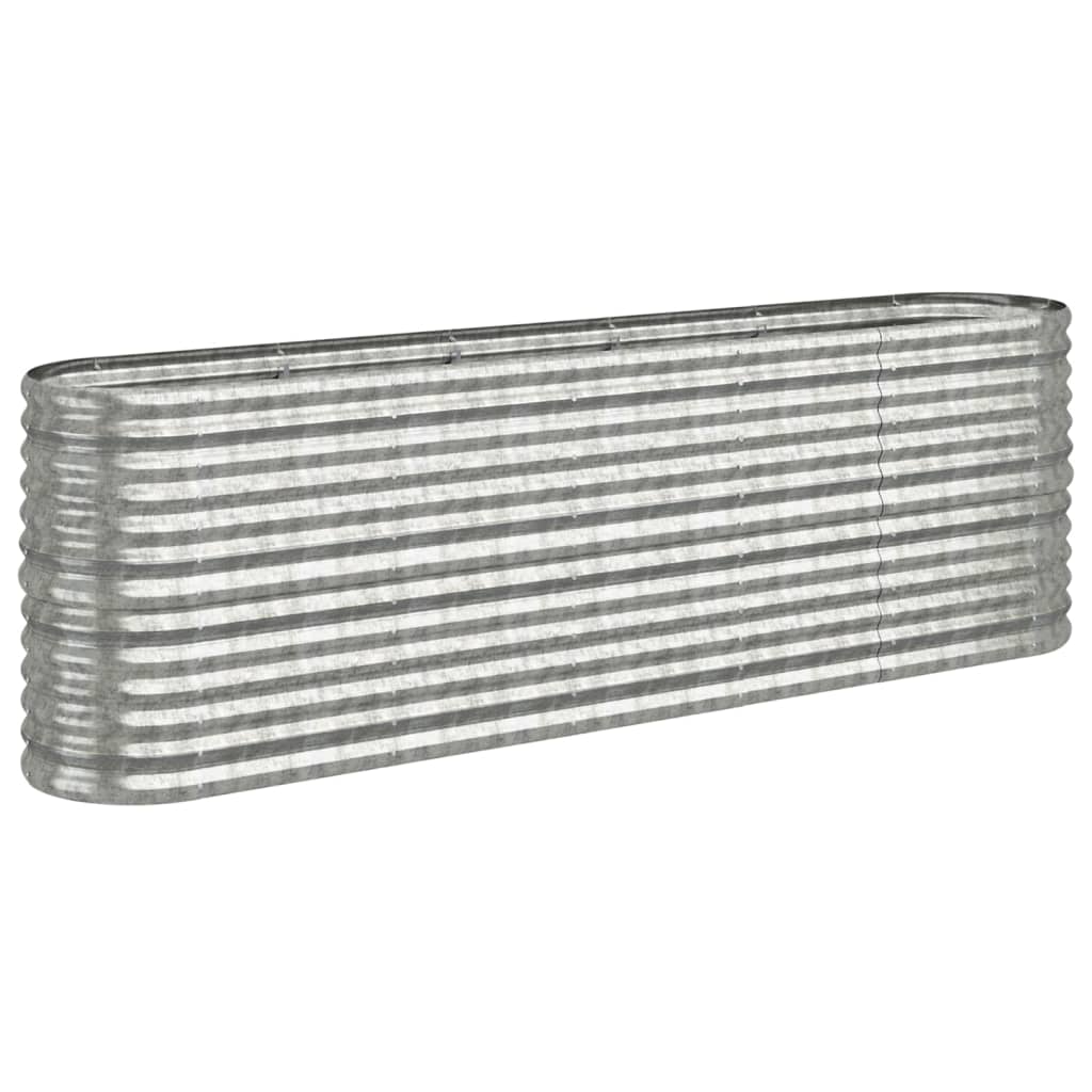 Vidaxl plantenbak 224x40x68 cm gegalvaniseerd staal zilverkleurig
