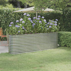 Vidaxl plantenbak 224x40x68 cm gegalvaniseerd staal zilverkleurig