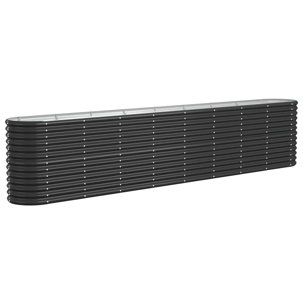 Vidaxl plantenbak 332x40x68 cm gegalvaniseerd staal antracietkleurig