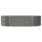 Vidaxl plantenbak 152x80x36 cm gepoedercoat staal grijs