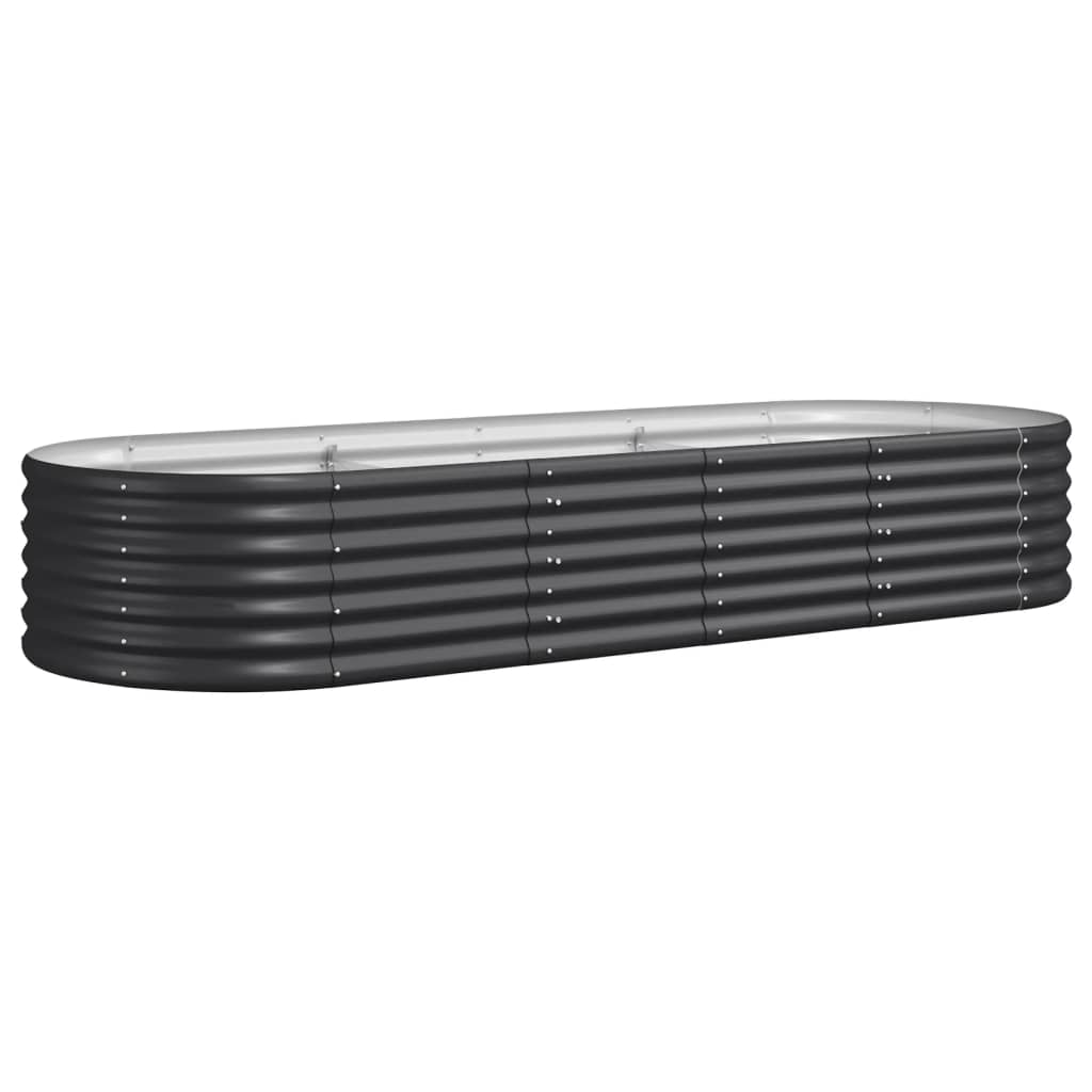 Vidaxl plantenbak 224x80x36 cm gegalvaniseerd staal antracietkleurig