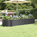 Vidaxl plantenbak 224x80x36 cm gegalvaniseerd staal antracietkleurig