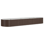Vidaxl plantenbak 296x80x36 cm gegalvaniseerd staal bruin