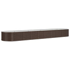 Vidaxl plantenbak 368x80x36 cm gegalvaniseerd staal bruin