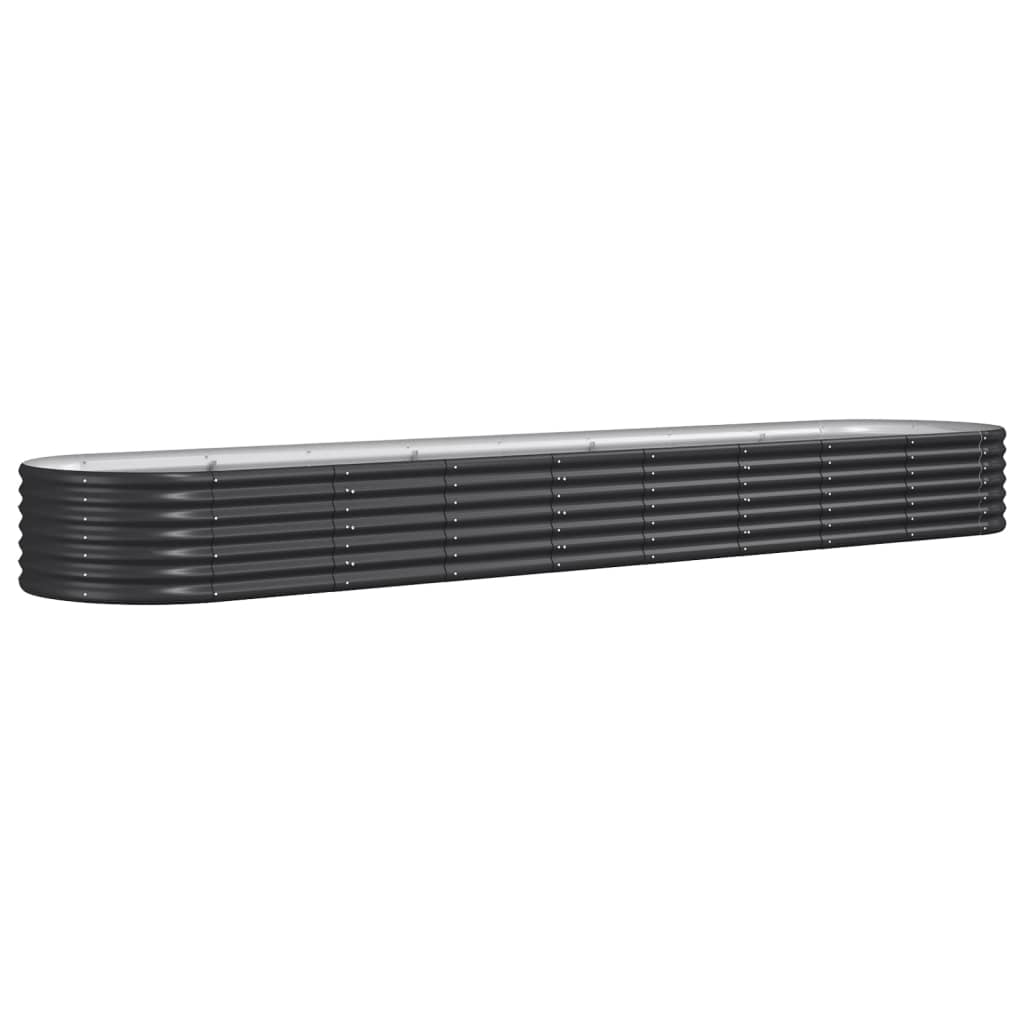 Vidaxl plantenbak 368x80x36 cm gegalvaniseerd staal antracietkleurig