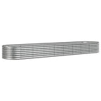 Vidaxl plantenbak 368x80x36 cm gegalvaniseerd staal zilverkleurig