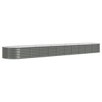 Vidaxl plantenbak 440x80x36 cm gegalvaniseerd staal grijs