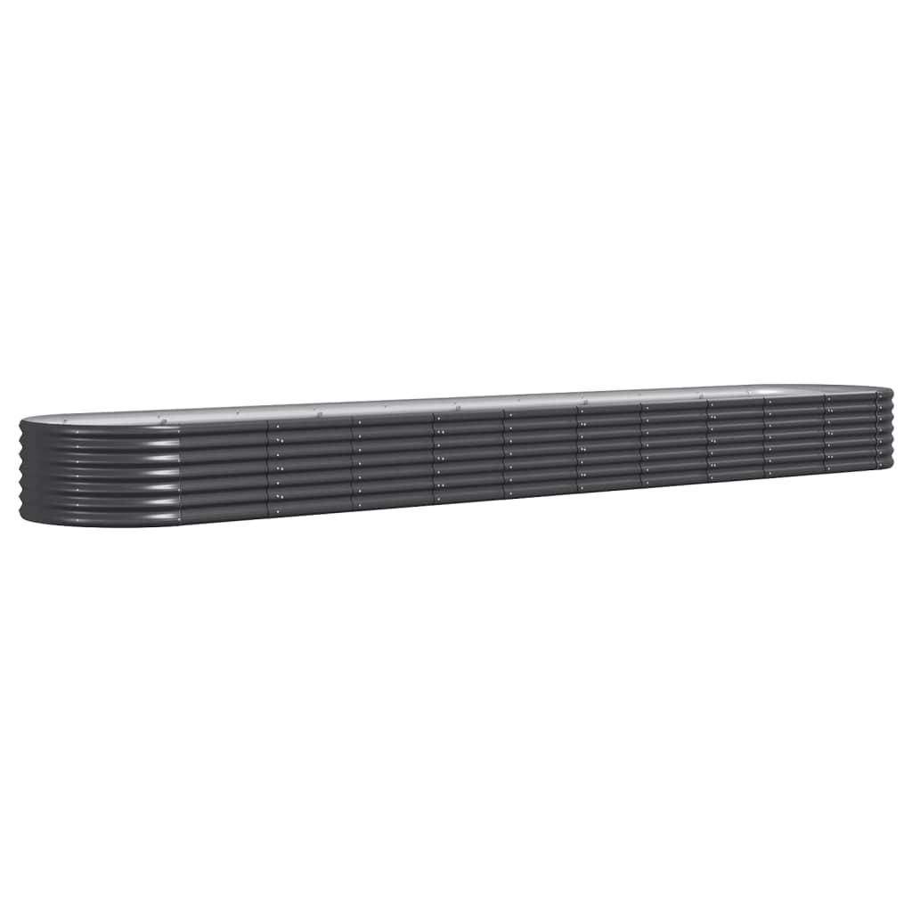 Vidaxl plantenbak 440x80x36 cm gegalvaniseerd staal antracietkleurig
