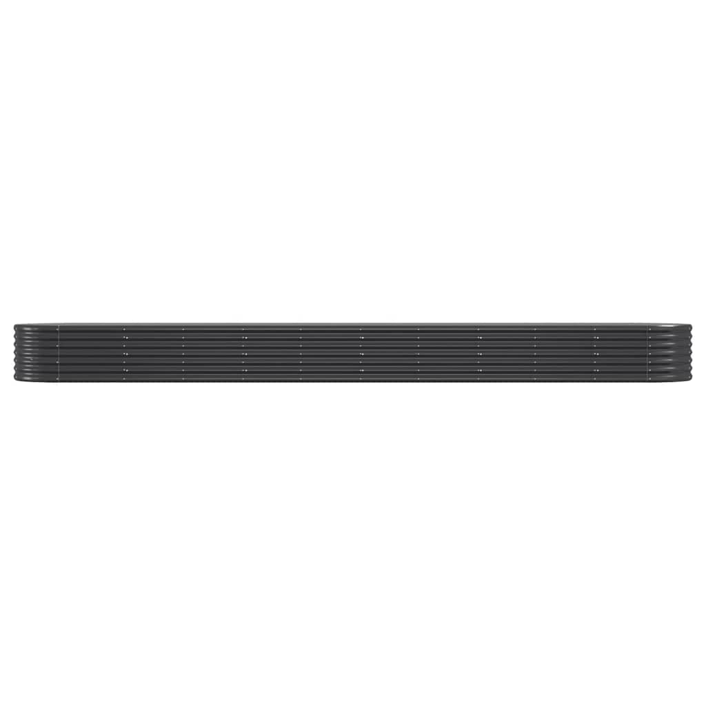 Vidaxl plantenbak 440x80x36 cm gegalvaniseerd staal antracietkleurig