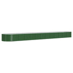 Vidaxl plantenbak 512x80x36 cm gegalvaniseerd staal groen