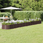 Vidaxl plantenbak 512x80x36 cm gegalvaniseerd staal bruin