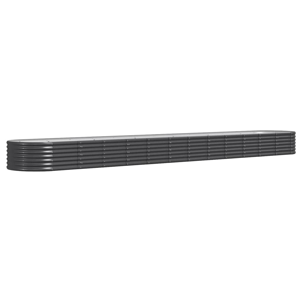 Vidaxl plantenbak 512x80x36 cm gegalvaniseerd staal antracietkleurig