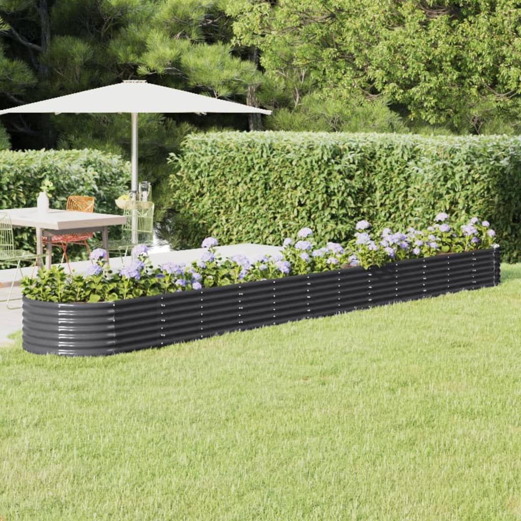 Vidaxl plantenbak 512x80x36 cm gegalvaniseerd staal antracietkleurig