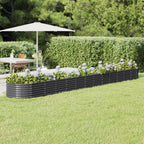 Vidaxl plantenbak 512x80x36 cm gegalvaniseerd staal antracietkleurig