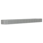 Vidaxl plantenbak 512x80x36 cm gegalvaniseerd staal zilverkleurig