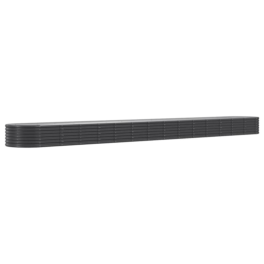 Vidaxl plantenbak 620x80x36 cm gegalvaniseerd staal antracietkleurig