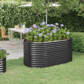 Vidaxl plantenbak 152x80x68 cm gepoedercoat staal antracietkleurig