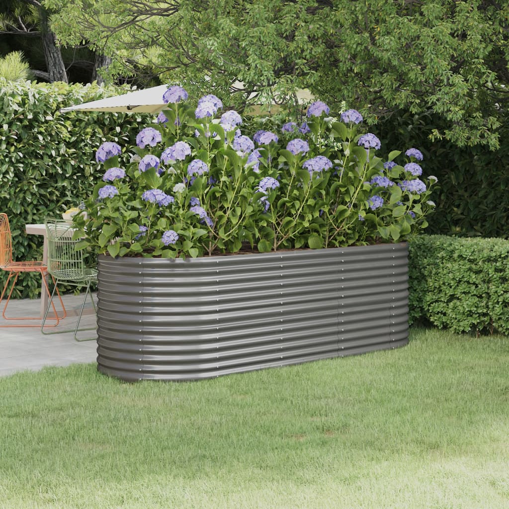 Vidaxl plantenbak 224x80x68 cm gegalvaniseerd staal grijs