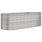 VidaXL Plantenbak 224x80x68 cm gepoedercoat staal zilverkleurig