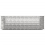 VidaXL Plantenbak 224x80x68 cm gepoedercoat staal zilverkleurig