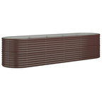 Vidaxl plantenbak 296x80x68 cm gegalvaniseerd staal bruin