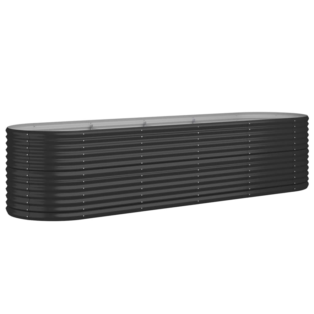 Vidaxl plantenbak 296x80x68 cm gegalvaniseerd staal antracietkleurig