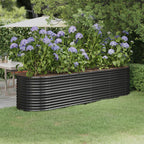 Vidaxl plantenbak 296x80x68 cm gegalvaniseerd staal antracietkleurig