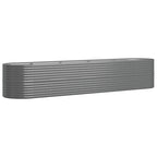 Vidaxl plantenbak 368x80x68 cm gegalvaniseerd staal grijs