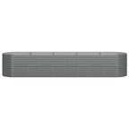 Vidaxl plantenbak 368x80x68 cm gegalvaniseerd staal grijs
