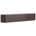 Vidaxl plantenbak 368x80x68 cm gegalvaniseerd staal bruin