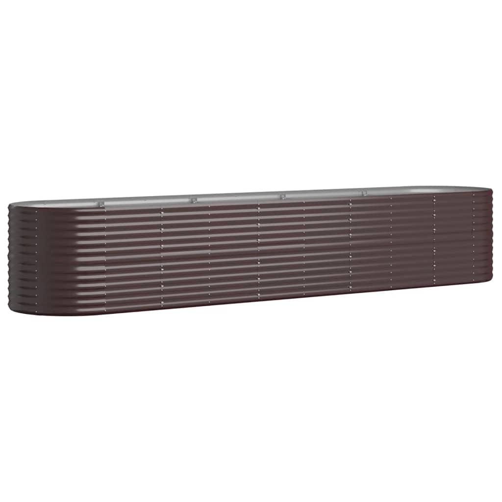 Vidaxl plantenbak 368x80x68 cm gegalvaniseerd staal bruin