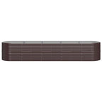 Vidaxl plantenbak 368x80x68 cm gegalvaniseerd staal bruin