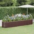 Vidaxl plantenbak 368x80x68 cm gegalvaniseerd staal bruin