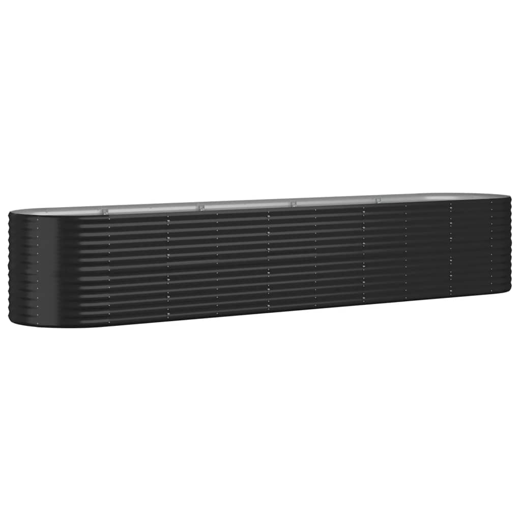 Vidaxl plantenbak 368x80x68 cm gegalvaniseerd staal antracietkleurig
