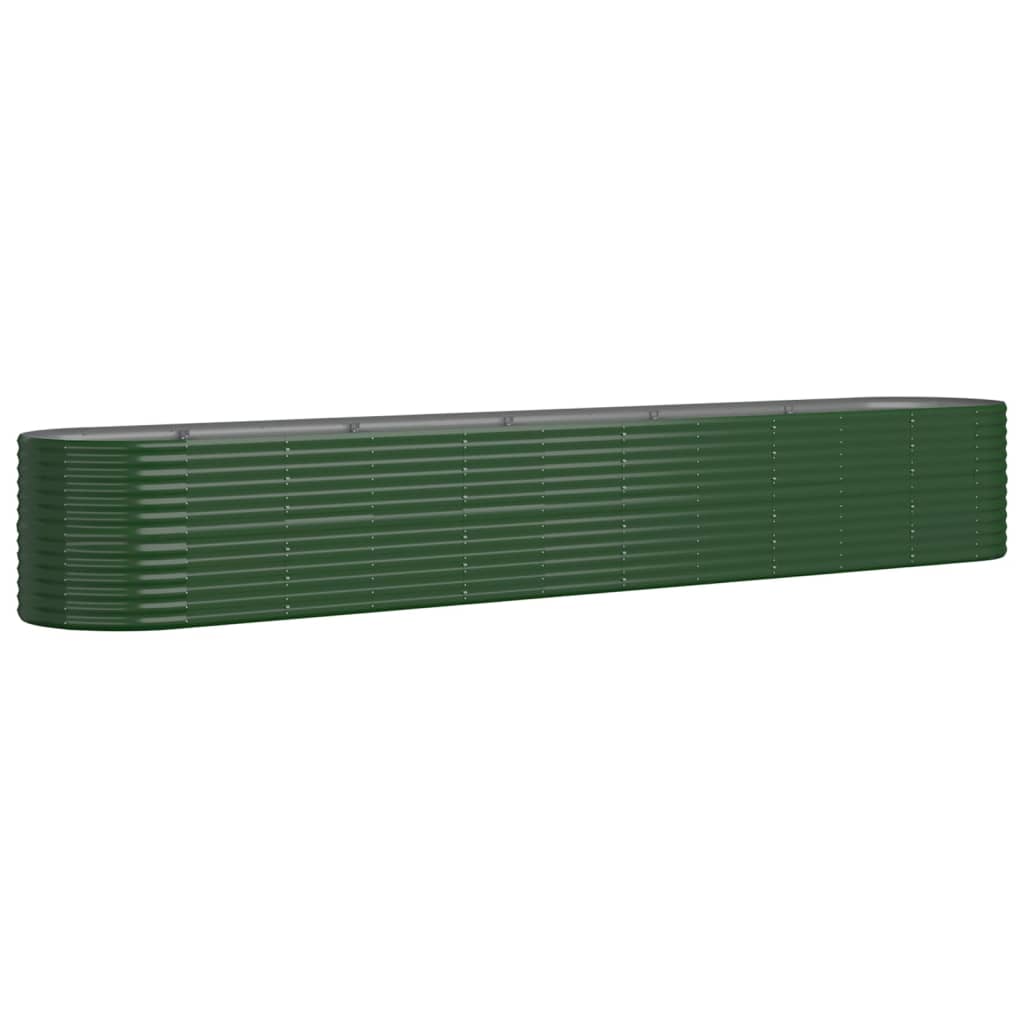 VidaXL Plantenbak 440x80x68 cm gepoedercoat staal groen