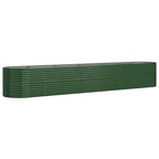 VidaXL Plantenbak 440x80x68 cm gepoedercoat staal groen
