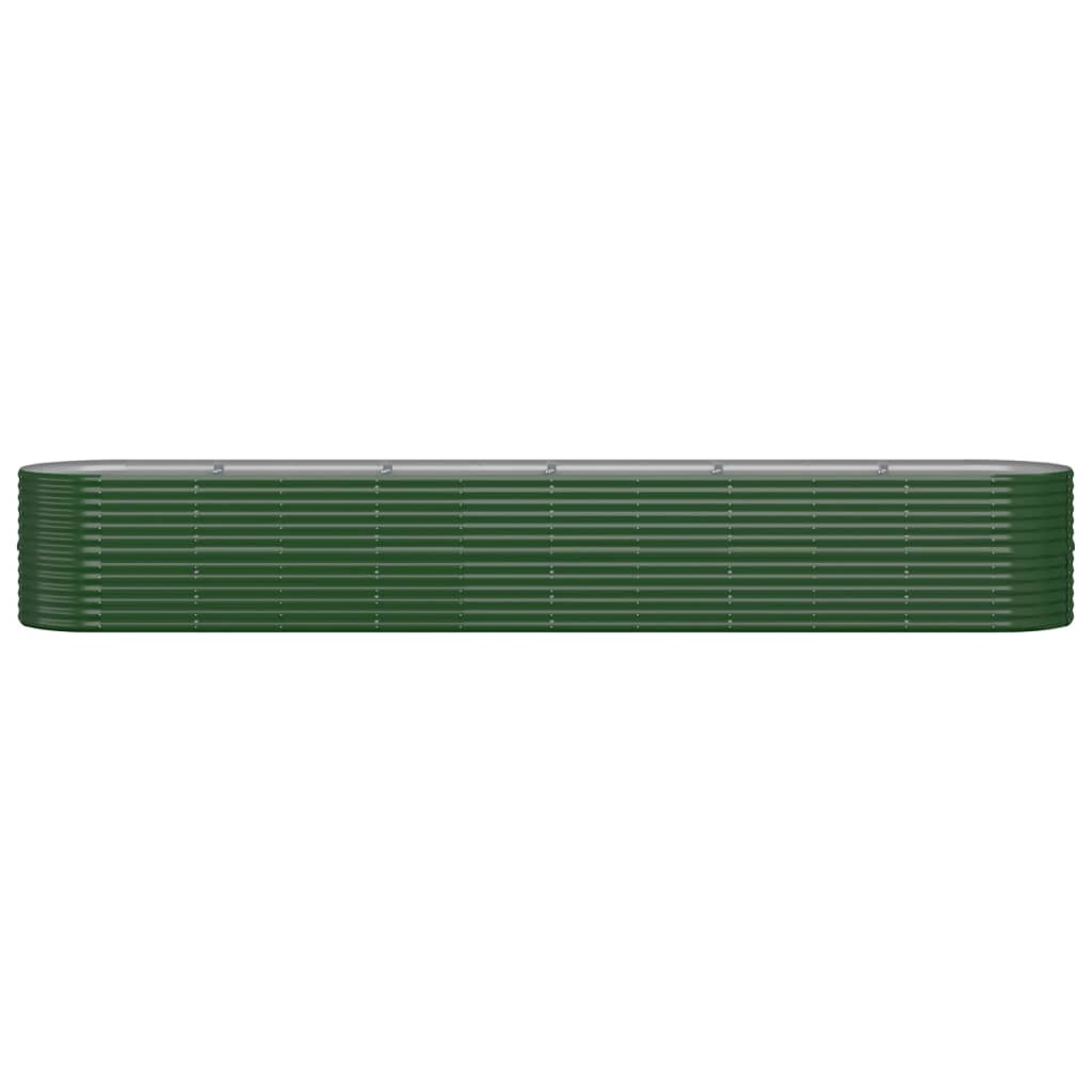 VidaXL Plantenbak 440x80x68 cm gepoedercoat staal groen