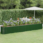 VidaXL Plantenbak 440x80x68 cm gepoedercoat staal groen