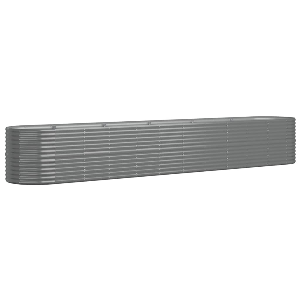 Vidaxl plantenbak 440x80x68 cm gegalvaniseerd staal grijs