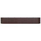 Vidaxl plantenbak 440x80x68 cm gegalvaniseerd staal bruin