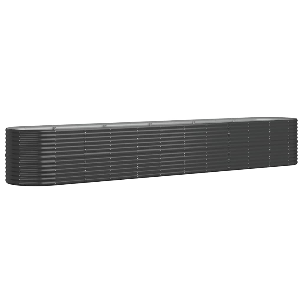 Vidaxl plantenbak 440x80x68 cm gegalvaniseerd staal antracietkleurig