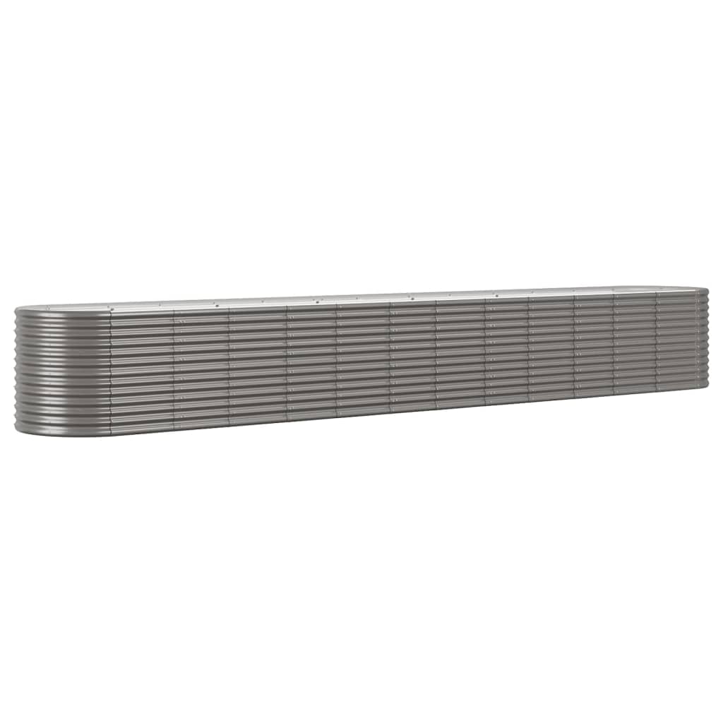 VidaXL Plantenbak 512x80x68 cm gepoedercoat staal grijs